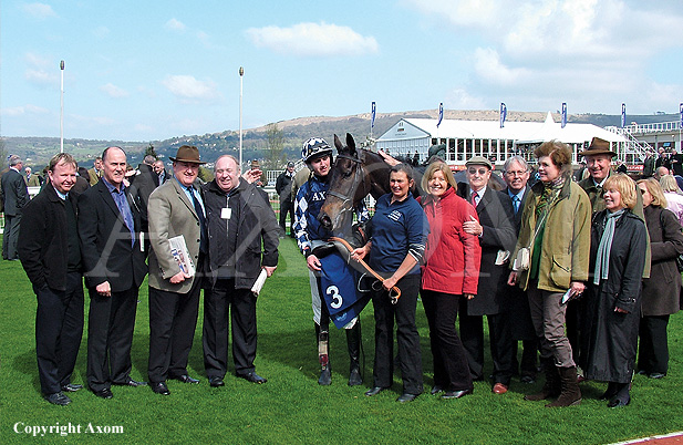 Owners with Ouzbeck after his win at Cheltenham